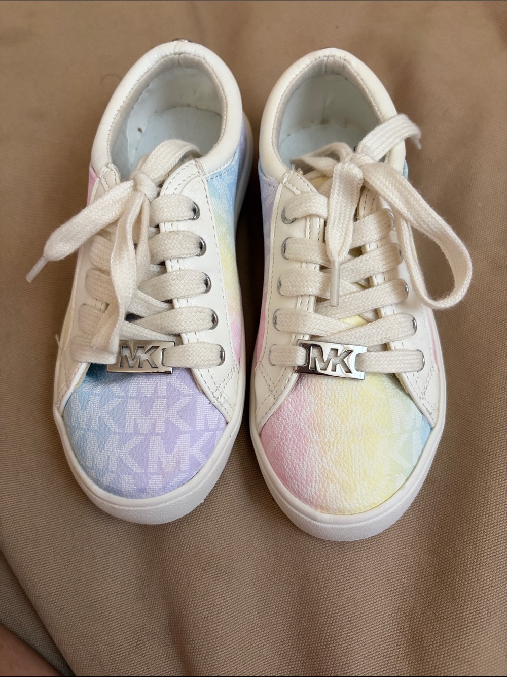 MICHAEL Michael Kors Kids Pastel Rainbow Logo Sneakers - White Trim